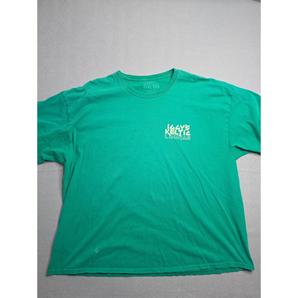 Dive Bar Shirt Club T-Shirt Men's 3XL Green Iggy's Keltic Lounge Graphic Cotton